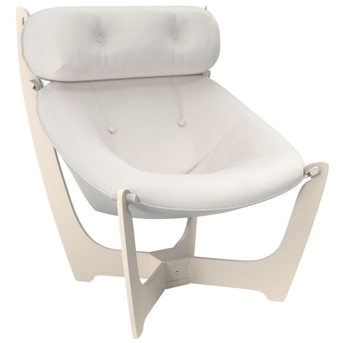 Кресло для отдыха бело-бежевого цвета