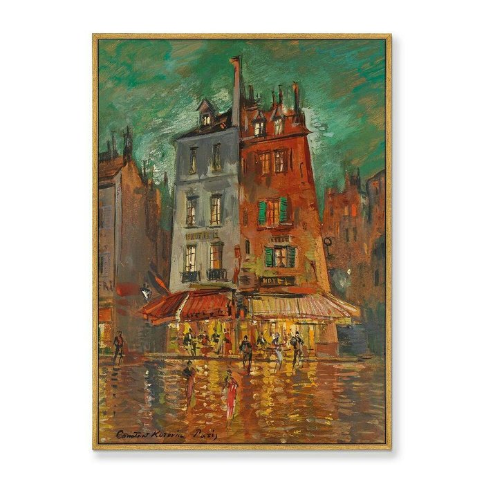 Репродукция картины на холсте Nachtliches Paris, 1886г. - купить Картины по цене 21999.0