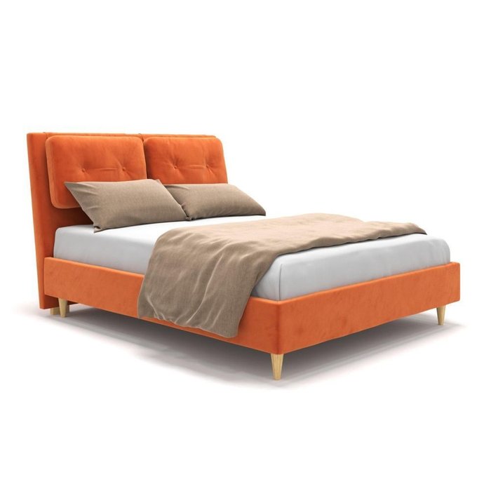 Кровать Freya на ножках оранжевая 200х200
