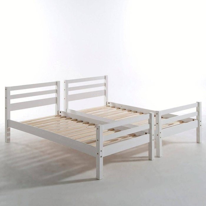 Кровать двухъярусная из массива сосны Maysar белого цвета - лучшие Двухъярусные кроватки в INMYROOM