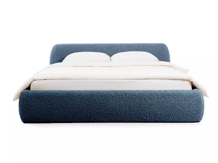 Кровать Sintra 160х200 темно-синего цвета без подъемного механизма  - купить Кровати для спальни по цене 78300.0