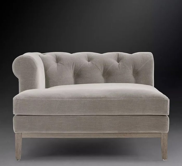 Кушетка Modena Chesterfield серо-бежевого цвета - лучшие Кушетки в INMYROOM