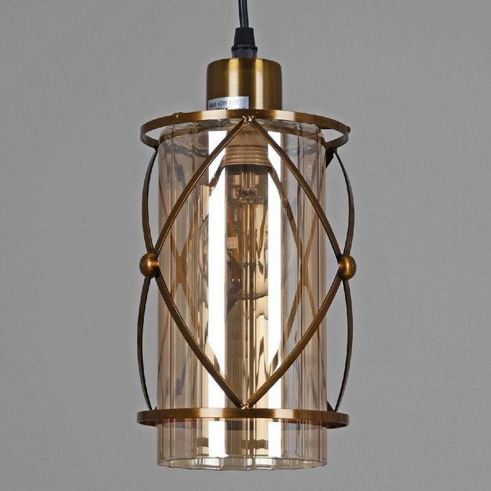 Подвесной светильник 03670-0.4-01 GB (стекло, цвет коричневый) - лучшие Подвесные светильники в INMYROOM