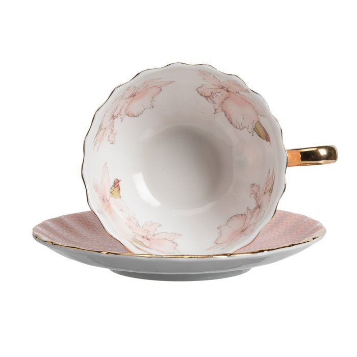 Чайная пара с цветами Arista Розовая - купить Чашки по цене 4000.0