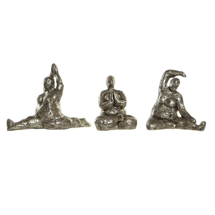 Декоративная фигура 11 x 22,5 x 17 cm Позолоченный Yoga (3 штук)