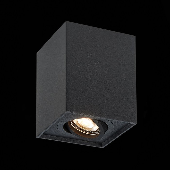 Светильник потолочный Мат. черный GU10 1*50W  L100xW100xH123 220V Без ламп QUADRUS - лучшие Потолочные светильники в INMYROOM