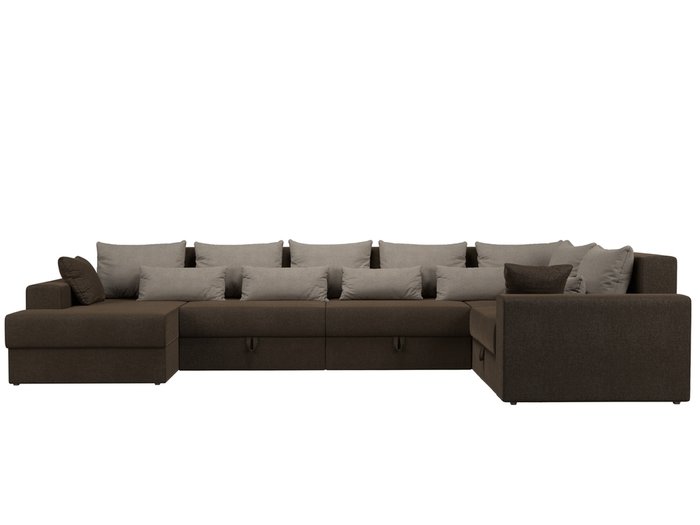 Угловой диван-кровать Мэдисон коричнево-бежевого цвета - купить Угловые диваны по цене 79990.0