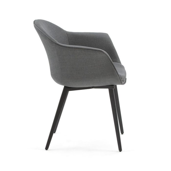 Обеденное винтажное кресло Quilda серого цвета - лучшие Обеденные стулья в INMYROOM