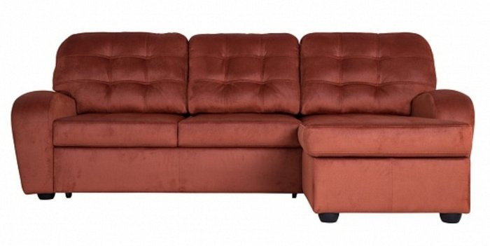 Угловой диван-кровать Сидней с канапе Tudor terra терракотового цвета