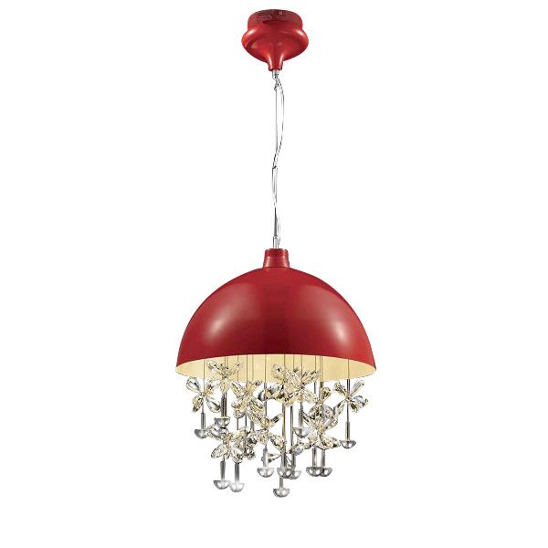 Подвесной светильник DeLight Collection Crystal Light red в виде купола из металла