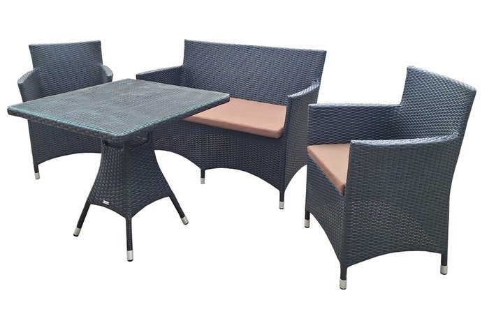 Набор мебели Асгард темно-коричневого цвета - купить Комплекты для сада и дачи по цене 55593.0