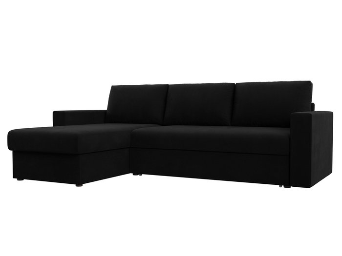 Угловой диван-кровать Траумберг L черного цвета левый угол 