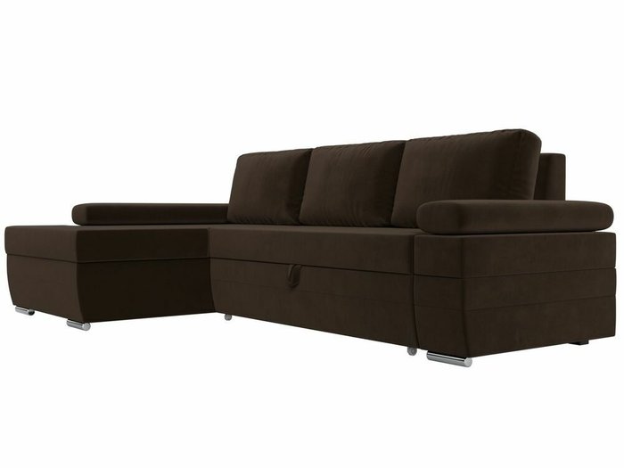 Угловой диван-кровать Канкун коричневого цвета левый угол - лучшие Угловые диваны в INMYROOM