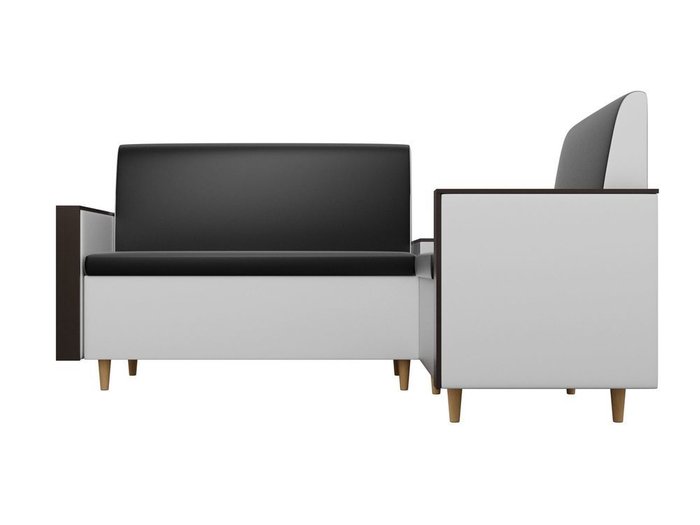 Кухонный угловой диван Модерн бело-черного цвета (экокожа)  - купить Угловые диваны по цене 21290.0