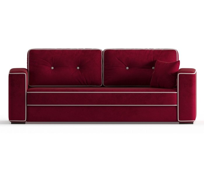 Диван-кровать Аваллон в обивке из велюра бордового цвета - купить Прямые диваны по цене 36790.0