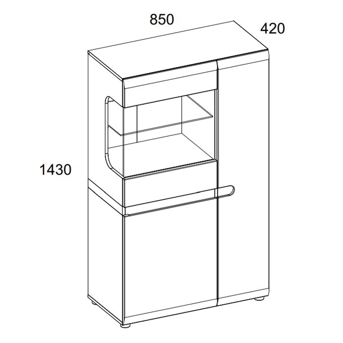 Шкаф с витриной Linate белого цвета - купить Шкафы витринные по цене 25599.0