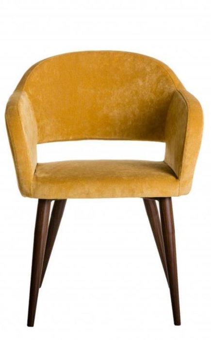 Стул Oscar желтого цвета с коричневыми ножками - лучшие Обеденные стулья в INMYROOM