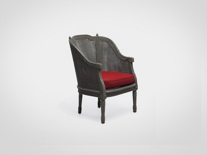 Кресло из дерева махагони со спинкой из ротанга - купить Интерьерные кресла по цене 41830.0