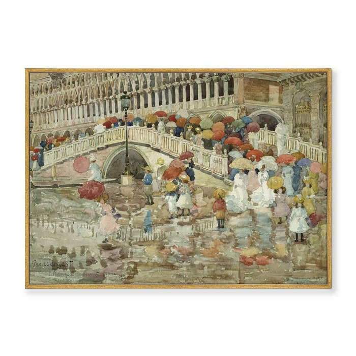 Репродукция картины на холсте Umbrellas in the Rain, 1899г. - купить Картины по цене 21999.0