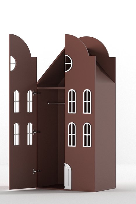 Двойной шкаф-домик Рига Medium коричневого цвета - лучшие Детские шкафы в INMYROOM