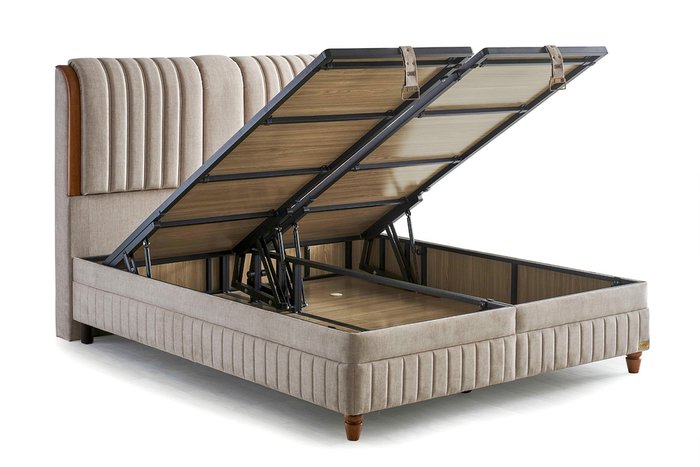 Кровать с подъёмным механизмом Kapok Naturel 160х200 бежевого цвета - купить Кровати для спальни по цене 207400.0