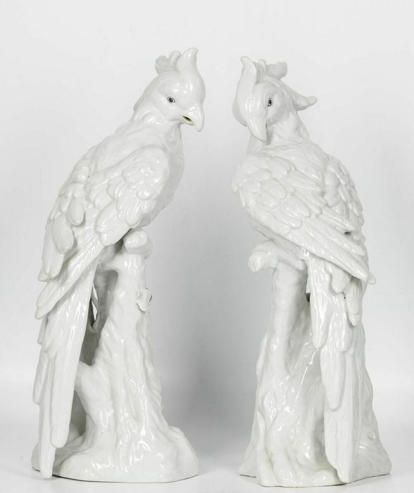 Набор из двух статуэток Попугаи белого цвета - купить Фигуры и статуэтки по цене 70245.0