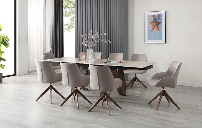 Раскладной обеденный стол Lido серо-коричневого цвета - лучшие Обеденные столы в INMYROOM