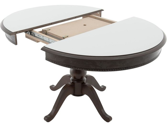 Стол раздвижной Фабрицио бело-коричневого цвета - лучшие Обеденные столы в INMYROOM