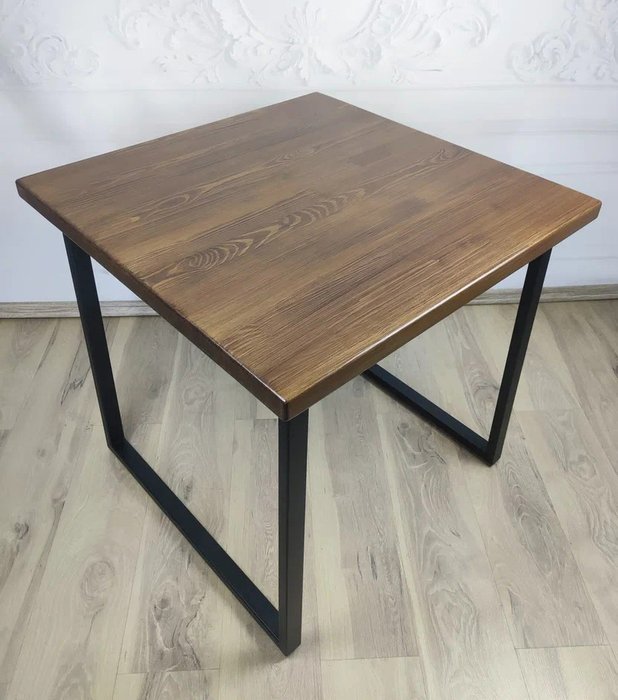 Обеденный стол Loft 70х70 черно-коричневого цвета - лучшие Обеденные столы в INMYROOM