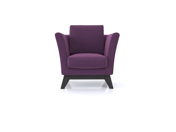 Кресло Дублин с ножками из массива сосны и обивкой из фиолетового велюра