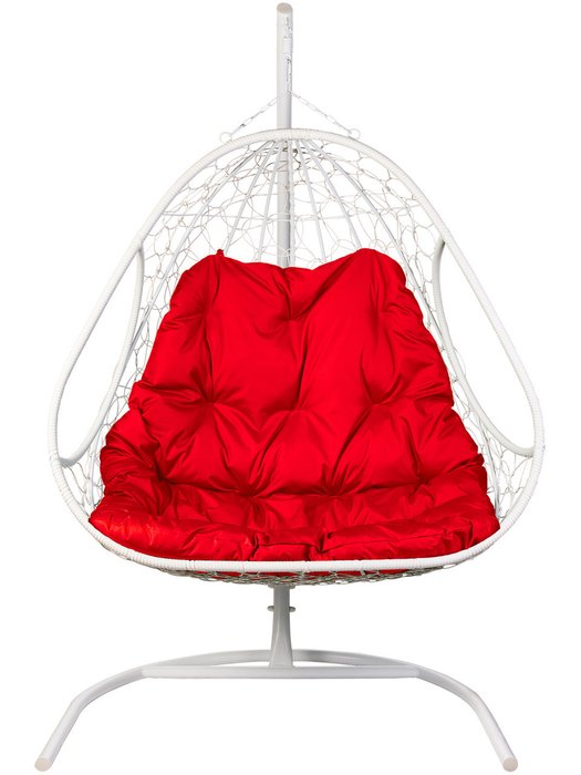 Двойное подвесное кресло Primavera бело-красного цвета - купить Подвесные кресла по цене 13400.0