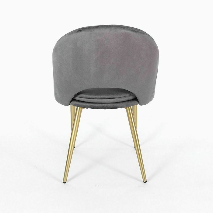 Стул Магриб Нью темно-серого цвета с золотыми ножками - лучшие Обеденные стулья в INMYROOM