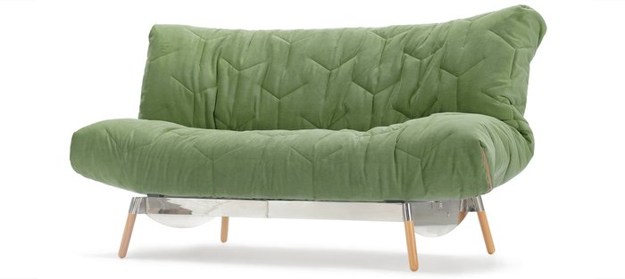  Диван раскладной Артес Аэро Хром зеленого цвета - купить Прямые диваны по цене 29990.0