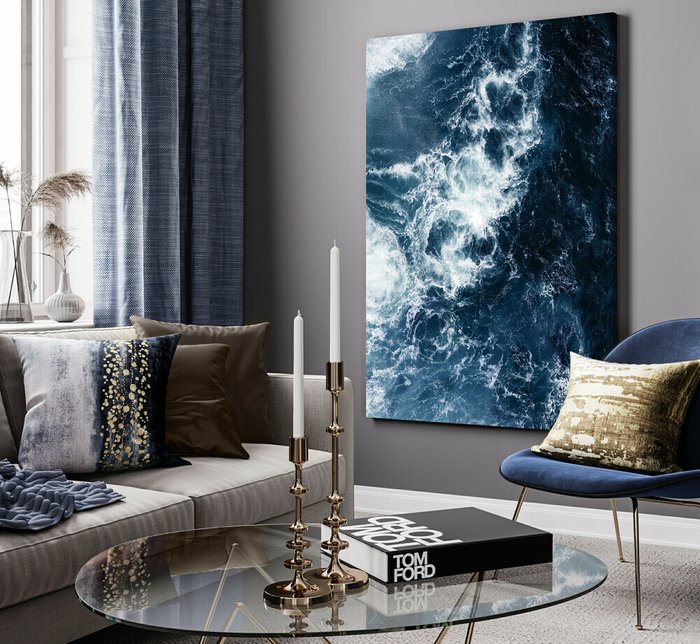 Картина на холсте Шторм с высоты 50х70 см - купить Картины по цене 5990.0