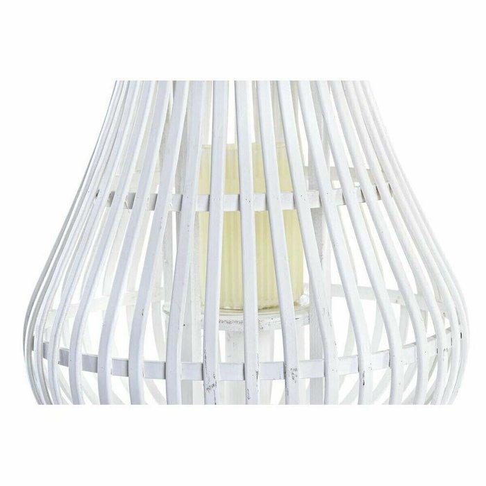Фонарь DKD Home Decor Белый Разноцветный Металл Бамбук Стеклянный город 30 x 40 cm 29 x 29 x 34 cm - лучшие Подсвечники в INMYROOM