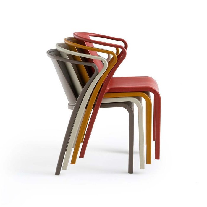 Комплект из двух стульев с подлокотниками Predsida серо-коричневого цвета - лучшие Обеденные стулья в INMYROOM