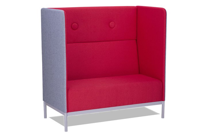 Прямой диван Привато серо-красного цвета