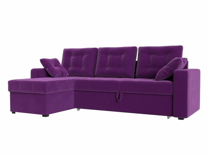 Угловой диван-кровать Камелот фиолетового цвета левый угол