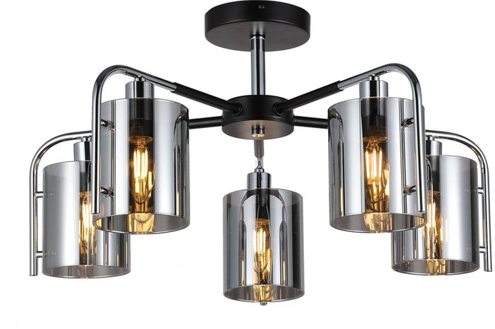 Люстра на штанге Elegant 671/5P Chrome (стекло, цвет дымчатый) Люстра на штанге Elegant 671/5P Chrome (стекло, цвет дымчатый)