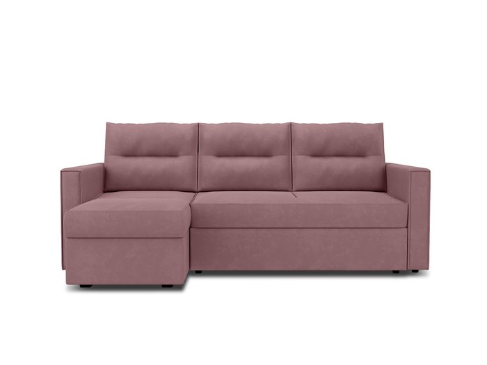 Угловой диван-кровать левый Macao темно-розового цвета