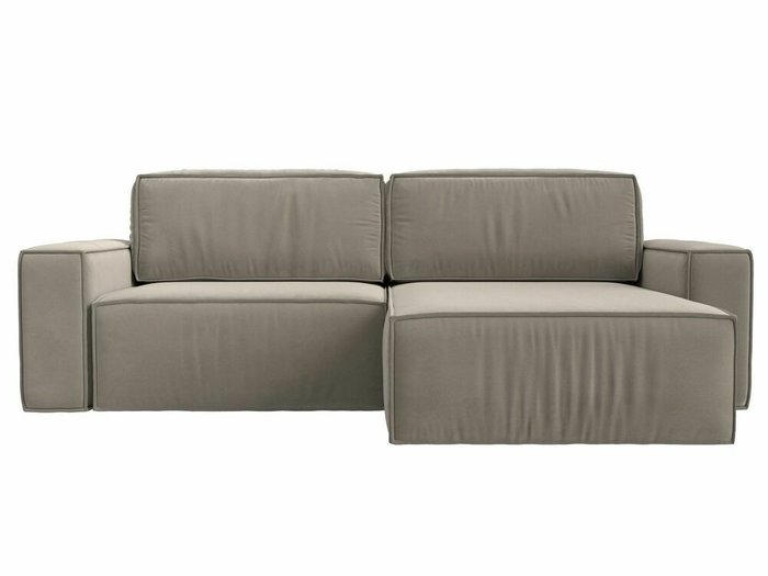 Угловой диван-кровать Прага классик бежевого цвета правый угол - купить Угловые диваны по цене 75999.0