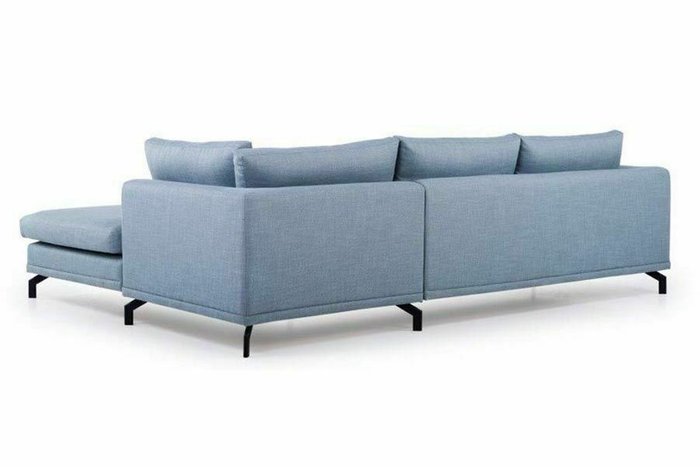 Угловой диван Халден голубого цвета - лучшие Угловые диваны в INMYROOM