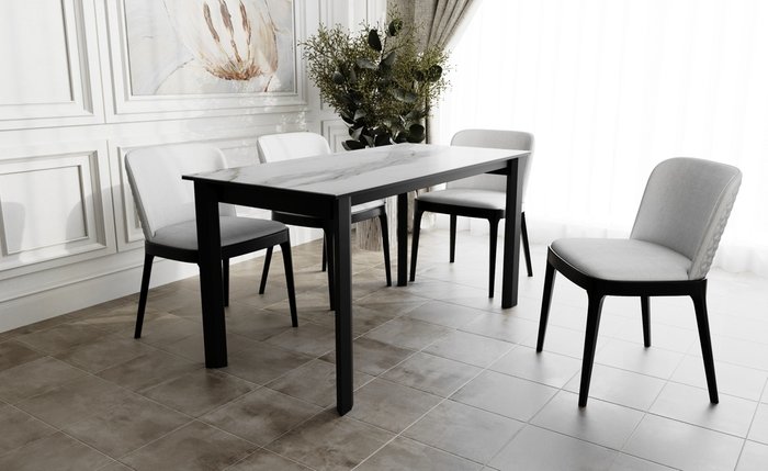 Обеденный стол Marco 5 бело-черного цвета - купить Обеденные столы по цене 66150.0