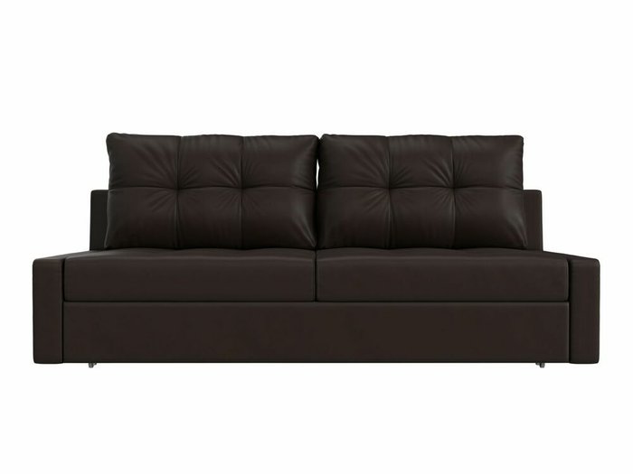 Прямой диван-кровать Мартин коричневого цвета (экокожа) - купить Прямые диваны по цене 39999.0
