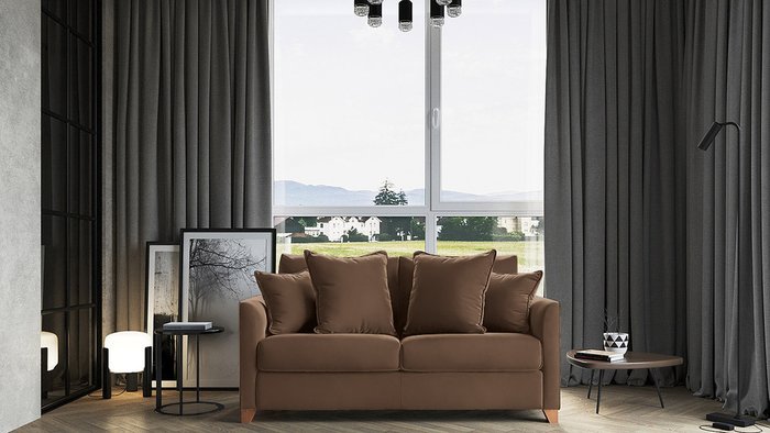 Диван-кровать Лион 177 коричневого цвета - купить Прямые диваны по цене 68400.0