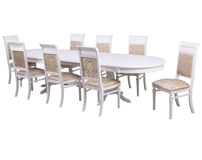 Раздвижной обеденный стол Верона белого цвета - лучшие Обеденные столы в INMYROOM