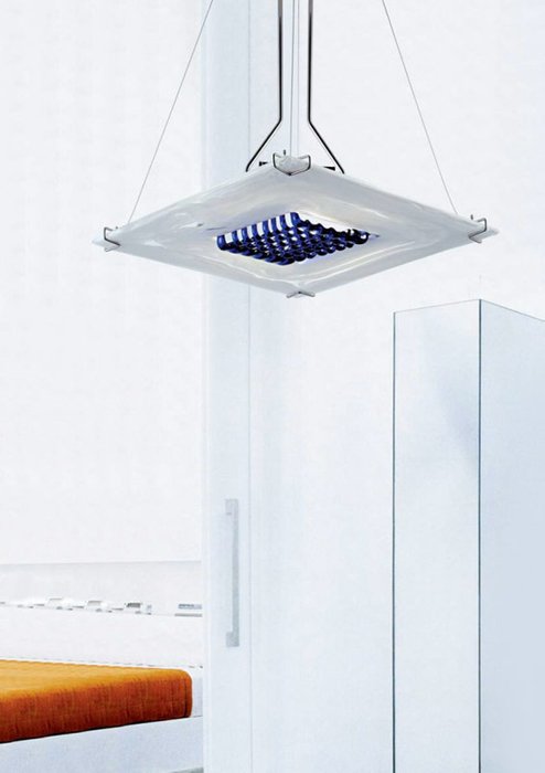 Подвесной светильник La Murrina AQUILONE из муранского стекла белого цвета с синими элементами - купить Подвесные светильники по цене 95400.0