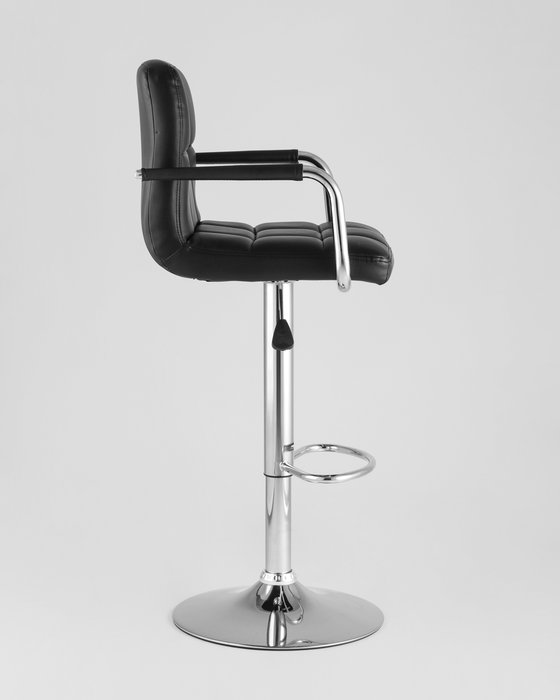 Барный стул Малави черного цвета с металлическом каркасом - лучшие Барные стулья в INMYROOM