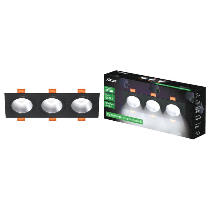 Встраиваемый светильник Artin 51422 0 (металл, цвет черный) - купить Встраиваемые споты по цене 594.0
