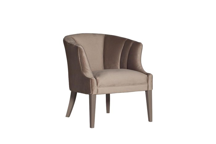 Кресло велюровое серого цвета на деревянных ножках - купить Интерьерные кресла по цене 69160.0